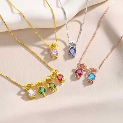 Collares familiares en dorado, rosado y plateado